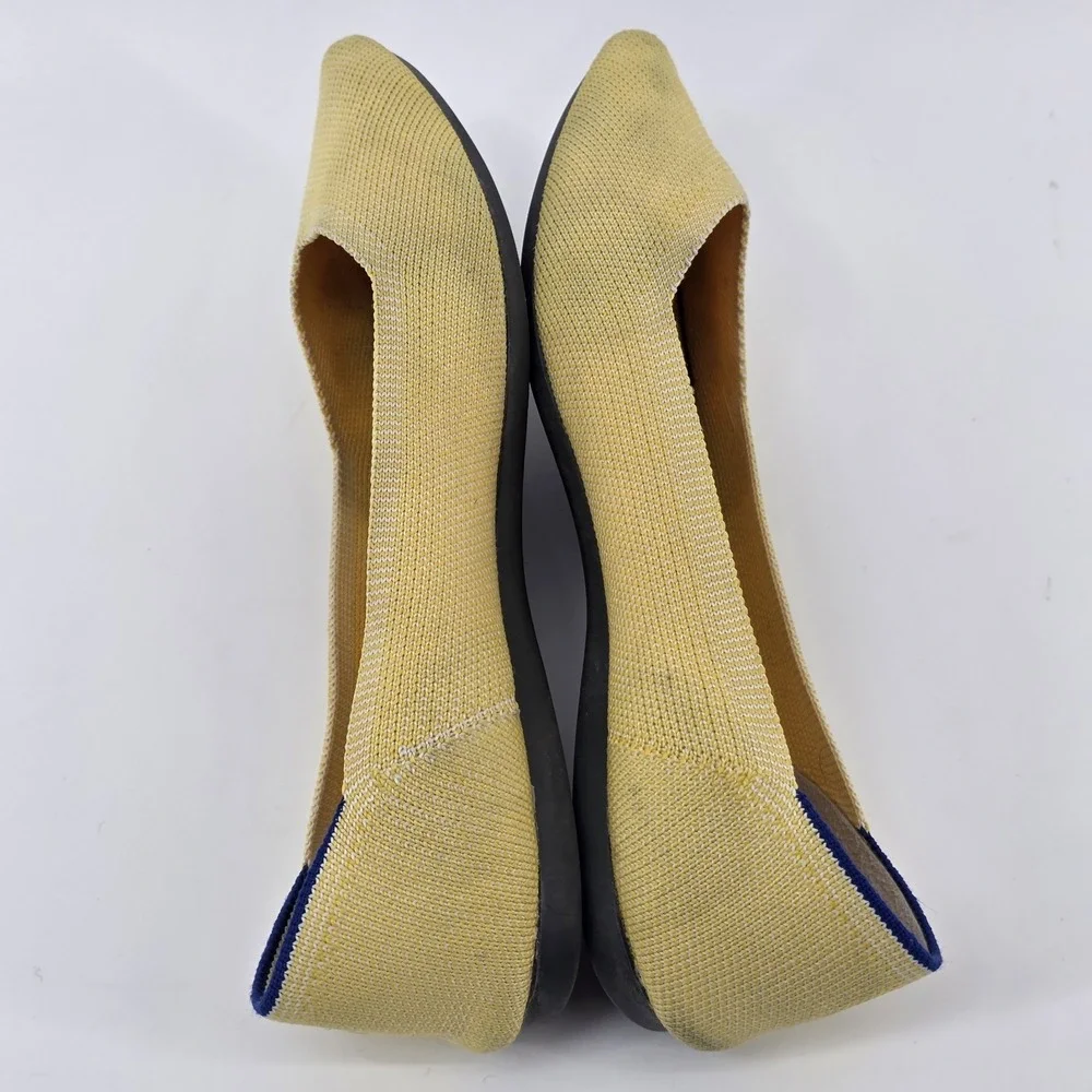 Rothys The Point Yellow Marigold Pointed Toe Flats Slip on Shoes Size W6.5